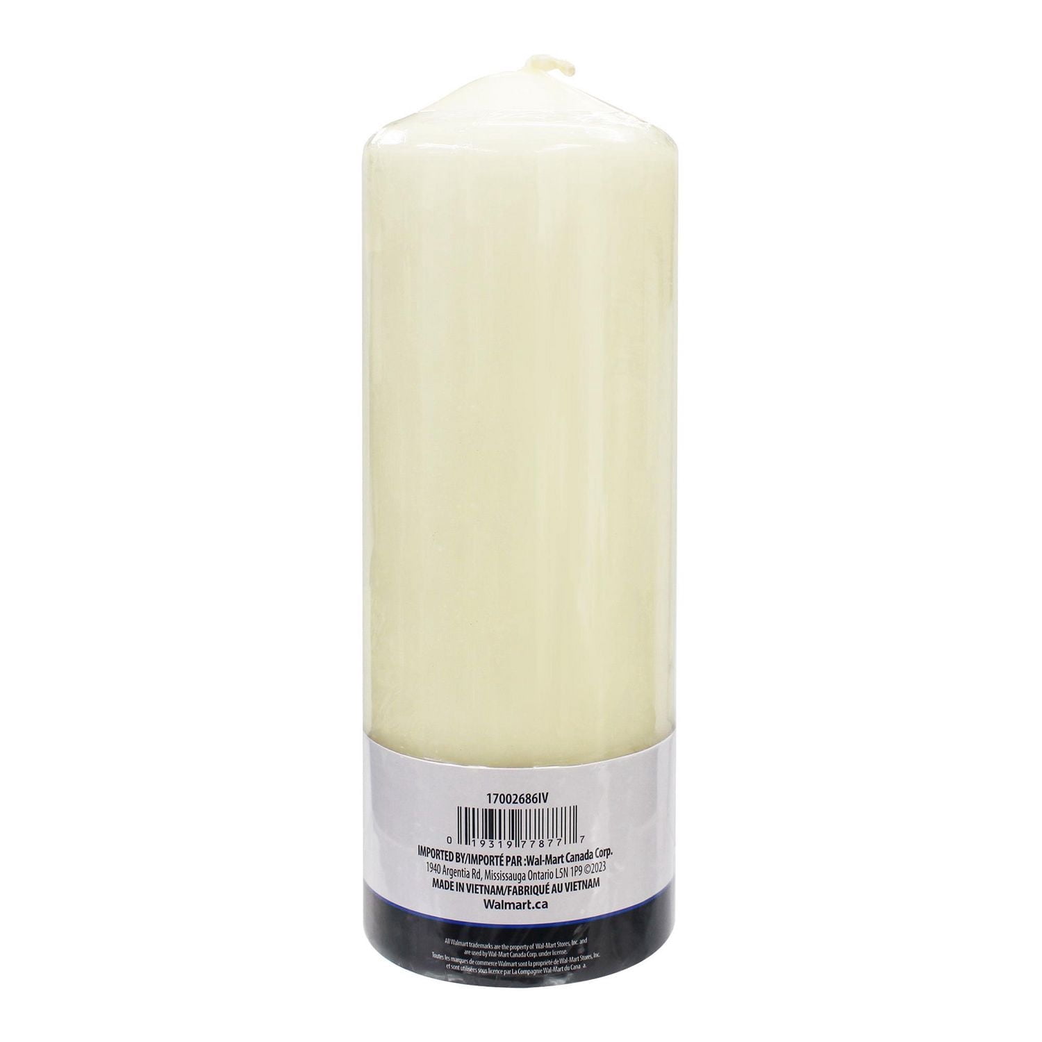 Mainstays 8" bougies pilier ivoire, non parfumé