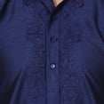 thumbnail image 4 of Ensemble Kurta-Pyjama en Soie Artistique pour Homme, Robe de Mariée, Vêtements Indiens (Bleu, M), 4 of 5
