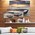 thumbnail image 3 of Boat on Beautiful Sunrise Seashore - Large Beach Canvas Wall Art, 3 of 4