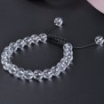 thumbnail image 3 of Natural Healing Power Gemstone Crystal Beads Unisex Adjustable Macrame Bracelets 8mm,Clear Crystal, 3 of 4