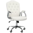 thumbnail image 1 of Vinsetto Tufted Office Chair with Adjustable Height Tilt Function Off-White, 1 of 10