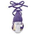 thumbnail image 4 of BLISSFUL STEP Women's Lace-Up Clear Block Heel Sandals, 4 of 6