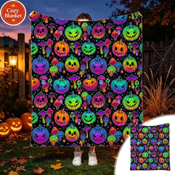 Économies sur les Décorations d'Halloween, Couverture Jetée en Flanelle d'Halloween, 59,06 X 78,74 Po, Couverture Décorative Imprimée Douce et Festive pour la Décoration Intérieure de la Maison pour l'Halloween, l'Action de Grâce, l'Automne et les Récoltes