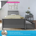thumbnail image 2 of BEDSMART Lit Simple en Bois Massif avec Rangement / Gris, 2 of 7