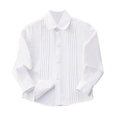 Sunnyoo Little Girls Long Sleeve Button-Down Shirt School Uniform Unisex Casual White Shirt