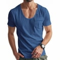 thumbnail image 2 of Chbgutlmr Chemises d'Été pour Hommes Col Rond Manches Courtes T-Shirts Moulants Amples Décontractés avec Poches, 2 of 9