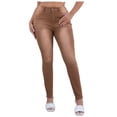 thumbnail image 3 of Bmisegm Jeans Y2K pour Femmes, Coupe Ajustée, Extensibles, Taille Haute, Brun, TTG, 3 of 8