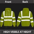 thumbnail image 5 of High Visibility workwear safety full zip hoodie reflective sweatshirt (Yellow,M), 5 of 5