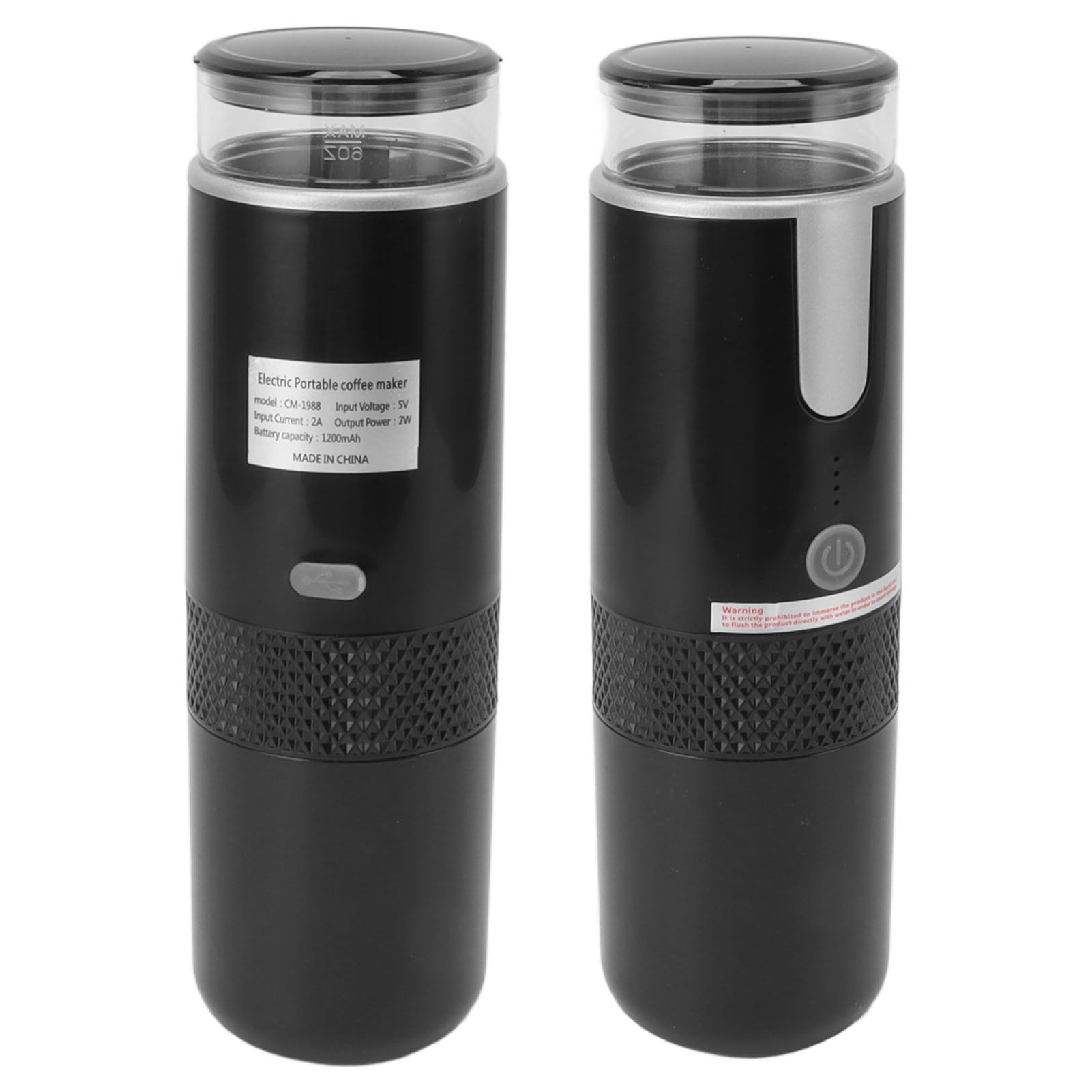 Portable Coffee Maker, Rechargeable Mini Portable Pocket Coffee Maker 1200mah Travel Gadgets PP Stainless Steel  for Camping