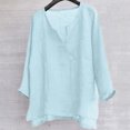 thumbnail image 2 of Mens Summer Long Sleeves ?Neck Comfortable Loose Blouse Tops, 2 of 9