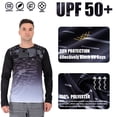 thumbnail image 2 of Mens Sun Shirts UV Protection Long Sleeve UPF 50+ Rash Guard Fishing Shirt Black XXL, 2 of 6