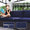 thumbnail image 4 of Outsunny Canapé d'Extérieur 3 Places avec Coussins, Sofa d'Extérieur, Bleu Foncé, 4 of 10