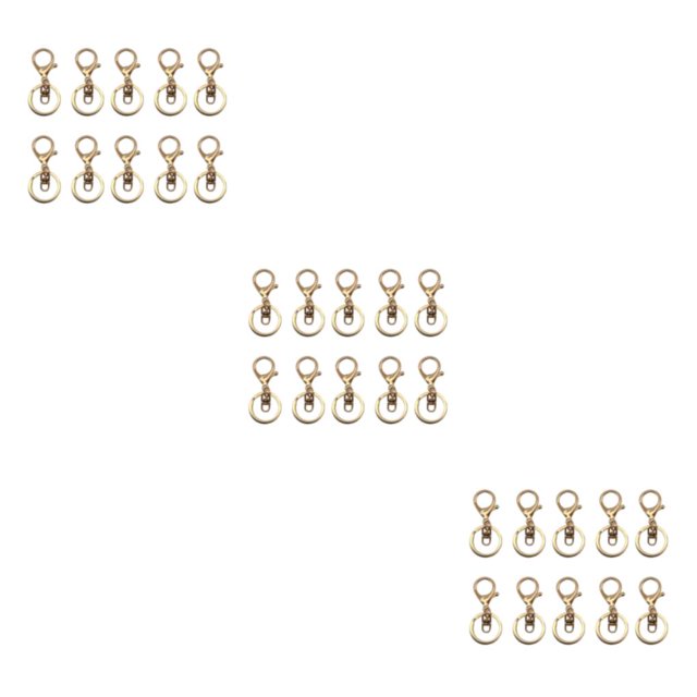 VONKY 10pack/lot multifunctional Metal Key Chain Snap Hooks For DIY Jewelry Accessories KC Gold 3Set