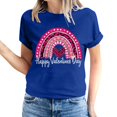 thumbnail image 2 of Meichang Hauts pour Femmes Chemise Tendance de la Saint-Valentin Hauts Mignons Imprimé Cœur Hauts de Vacances Manches Courtes Col Rond Décontracté Chandail Blouses, 2 of 5