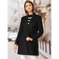 thumbnail image 3 of INSPIRE CHIC Manteau Long Classique pour Femme à Revers Cranté, Manches Longues, m Rose Foncé, 3 of 7
