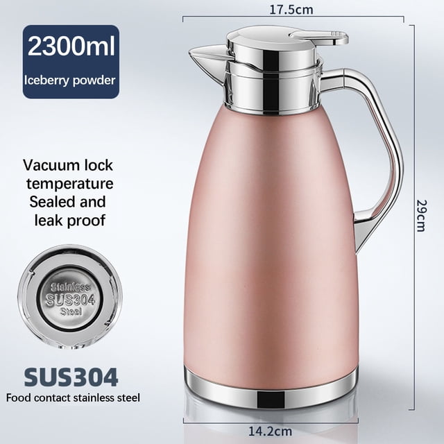 Uscallm Stainless Steel Thermal Carafe, Double Wall Vacuum Insulated Coffee Carafe With Built-In Filter, Leak-Proof Lid And Spout For Hot And Cold Beverages, Thermal Carafe For Coffee Tea Water