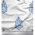 thumbnail image 1 of Soimoi Moss Georgette Fabric Leaves,Floral & Paisley Block Print Sewing Fabric Yard 42 Inch Wide, 1 of 3