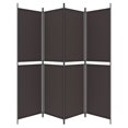 thumbnail image 2 of vidaXL 4-Panel Room Divider Brown 200x200 cm Fabric, 2 of 5