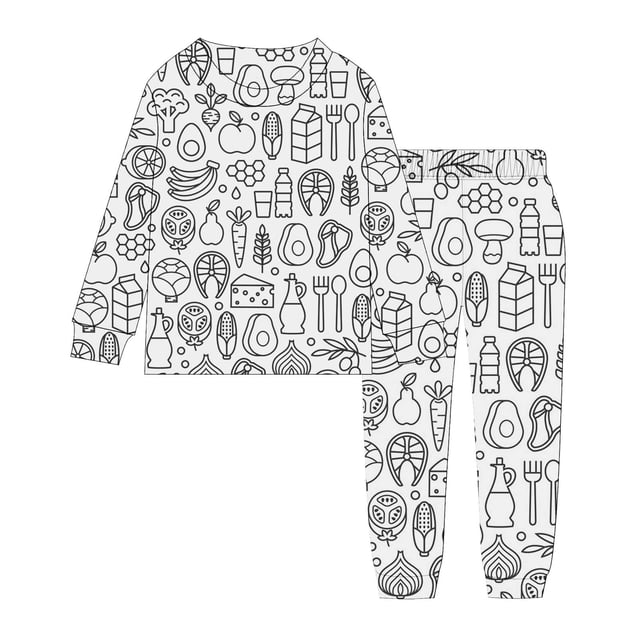WEAIXIMIUNG Ensembles de Pyjama de Détente pour Enfants Peints à la Main à Colorier Garçons et Filles Bricolage Dessin Animé Pyjamas Colorables avec Marqueurs Enfants Créatif p 8-9ans