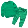 thumbnail image 1 of MeetoTime Girls Boys 2 Piece Outfit Basic Pullover Sweatshirt and Jogging Pants Cotton Set for Toddler Kids, 1 of 4