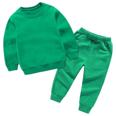 Family Matching Outfits Toddler Baby Boys Girls Candy Color Solid Color Leggings Casual Kids Sports Pants Hoodies Set New Casual Matching Sets Green 5-6T
