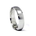 thumbnail image 2 of Palladium Wedding Band Mens Brushed Beveled Ring, 2 of 2