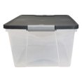 thumbnail image 2 of Homz Contenant de Rangement en Plastique Empilable de 15 Qt avec Couvercle à Loquet, Gris (Lot de 4), 2 of 9