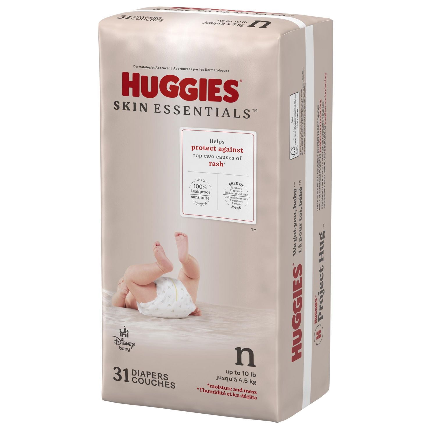 Huggies Skin Essentials Baby Diapers, Sizes NB-6