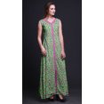 thumbnail image 3 of Bimba Robe Longue Décontractée à Imprimé Floral pour Femmes, Col en V, Sans Manches, Fente avant - Grande, 3 of 5