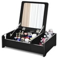 thumbnail image 1 of Gymax 2-in-1 Vanity Dresser w/ Flip-Top Mirror Tabletop Storage Box Makeup Laptop Black, 1 of 10