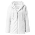 thumbnail image 3 of Womens Fuzzy Fleece Jackets 2023 Clearance Solid Zipper Sharpa Coat Fall Winter Warm Thick Hooded Jacket with Pockets, 3 of 6