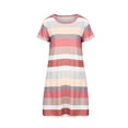 thumbnail image 2 of Innerwin Robe T-Shirt Évasée pour Femme, Robe d'Été Tunique Ample Courte Mini, Orange Rouge P, 2 of 7