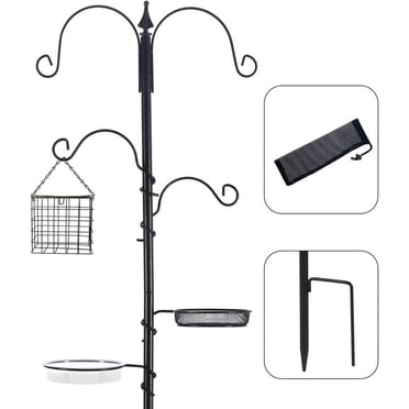 Urban Deco Bird Feeder Poles,Premium Multi Feeder Hanging Kit with Suet Cage and Bird Bath