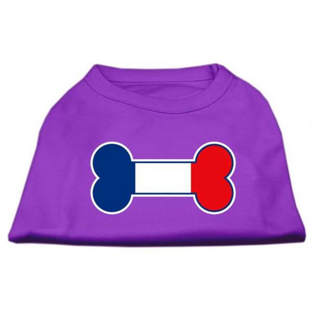 Bone Shaped France Flag Screen Print Shirts Purple Xxl (18)