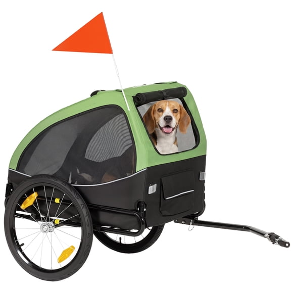 PawHut Remorque pour Chien, Chariot Bicyclette pour Animal avec Roues de 20 Pouces