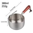 thumbnail image 2 of Poêle Antiadhésive Conçue pour la Cuisine Quotidienne, Petite Casserole en Acier Inoxydable avec Poignée en Bois pour Réchauffer le Lait et le Beurre, Réchauffeur et Soupes Légères, Casserole Compacte pour la Préparation en Cuisine, 2 of 4