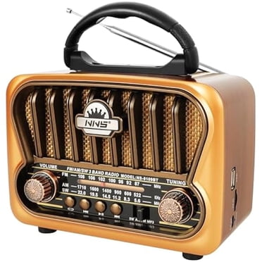 Portable AM FM Radios, Transistor Shortwave Retro Vintage Radios with Loud Speakers, Support USB Power Or D Battery Bluetooth/TF (Copper)