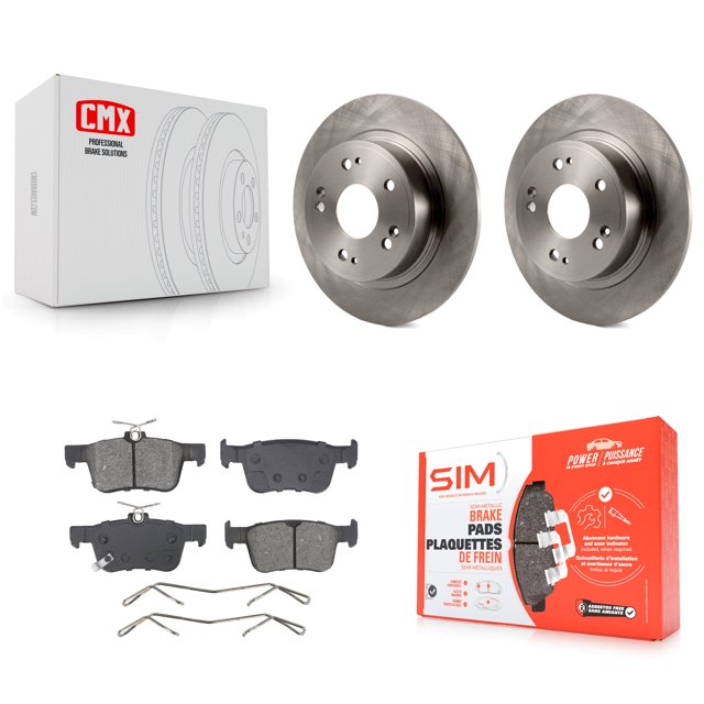 Transit Auto Rear Disc Brake Rotors and Semi-Metallic Pads Kit for Car 2018-2024 Honda Accord K8S-104061