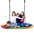 thumbnail image 1 of Patiojoy 60" Flying Saucer Tree Swing Set Outdoor Oval Swing Adjustable Hanging Ropes for Kids Colorful, 1 of 7