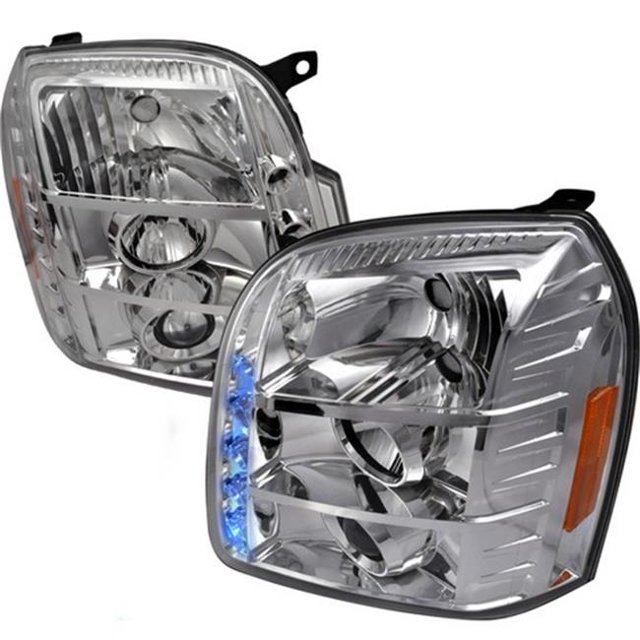 Spec-D Tuning 2LHP-DEN07-TM Projecteurs Halo LED pour 07 à 10 GMC Denali - 16 x 18 x 22 Po. - Chrome