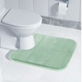 thumbnail image 2 of ORUYROP Memory Foam Toilet Bath Mat U-Shaped, 24 X 20 Inches,Soft and Comfortable, Super Water Absorption, Non-Slip, Machine Wash and Easier to Dry for Bathroom Commode Contour Rug, Pale Green, 2 of 7