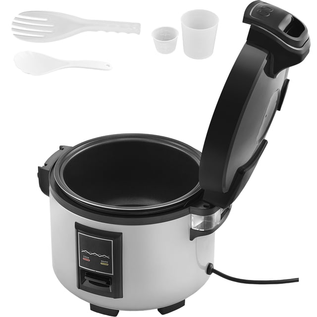 KFFKFF Industrial Rice Steamer, 70-Cup Rice Preparation Device, 15.85 Qt / 15 Liter Voluminous Rice Maker and Heater with Smooth Inner Container, Swift Preparation and 12-Hour Heat Retention