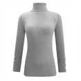 thumbnail image 4 of Dagegui Chandails à Col Roulé pour Femmes Automne Hiver Coupe Ajustée Manches Longues Tricoté Chandail Uni Chandail Hauts Gris,m, 4 of 5