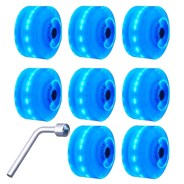 Bangcool Roller Skate Wheel Decorative 8PCS Light up Quad Skate Wheel Skating Accessories