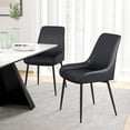 thumbnail image 2 of HOMCOM Dining Chairs Set of 2, PU Leather Kitchen Chairs with Metal Legs, 2 of 10