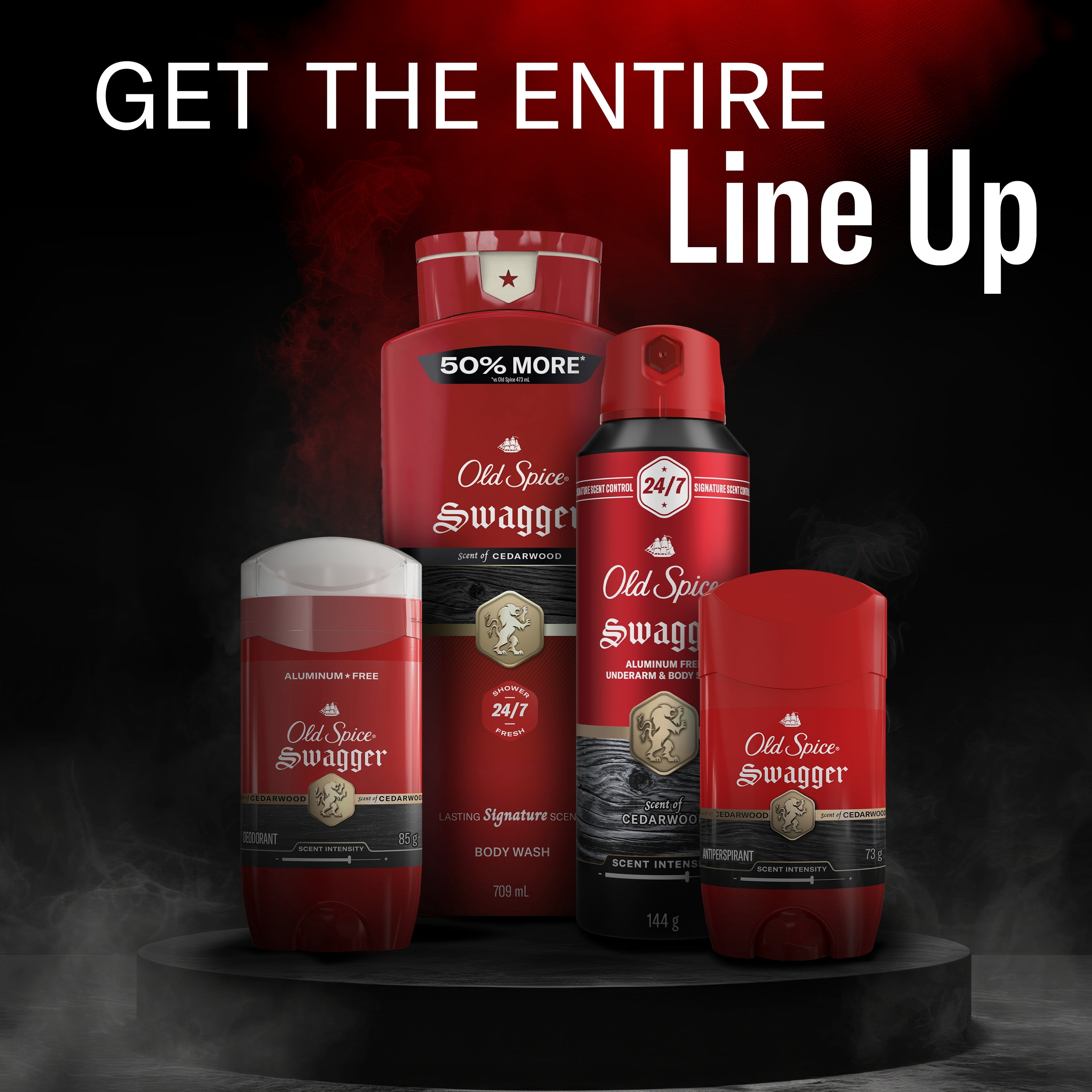 Antisudorifique et désodorisant pour hommes Old Spice Collection Rouge, parfum Swagger, protection durable, 73 g