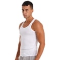 thumbnail image 1 of Ocealan Men's Tank Swimsuit Top Athletic Vest Rash Guard Shirt Solid Color Sleeveless Workout Playwear White S, 1 of 6