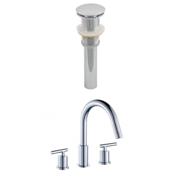 American Imaginations 13.5-in. W Bathroom Faucet Set Chrome AI-8023