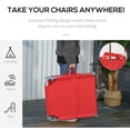 thumbnail image 4 of Outsunny Chaise Longue d'Extérieur Pliante en Tissu Maillé Respirant - Ensemble de 1, Rouge, 4 of 10