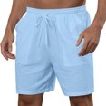 thumbnail image 1 of Mens Shorts, Mens Casual Solid Color Casual Drawstring Pockets Elastic Sports Shorts, 1 of 8